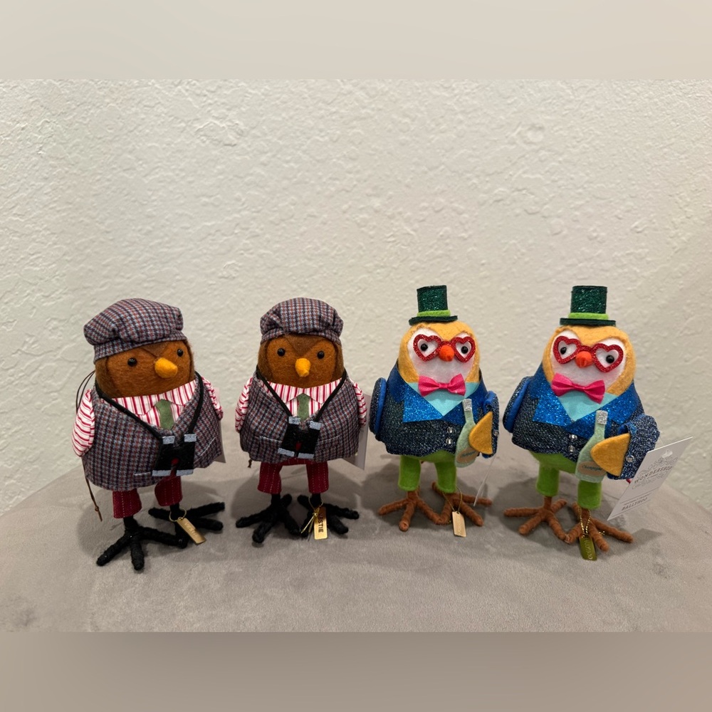 4 New Christmas Featherly Friends™ " Bird Ornaments- Wondershop™